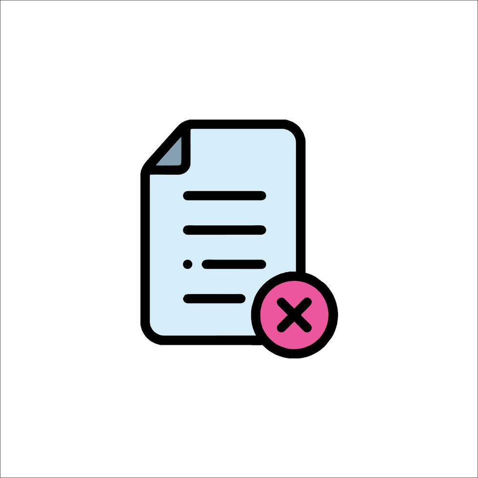 A document with a tick and a cross vector