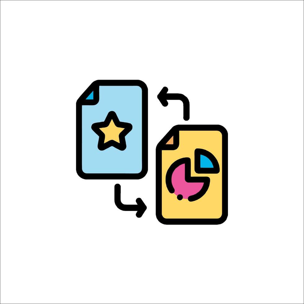 A file icon with a star and a star vector