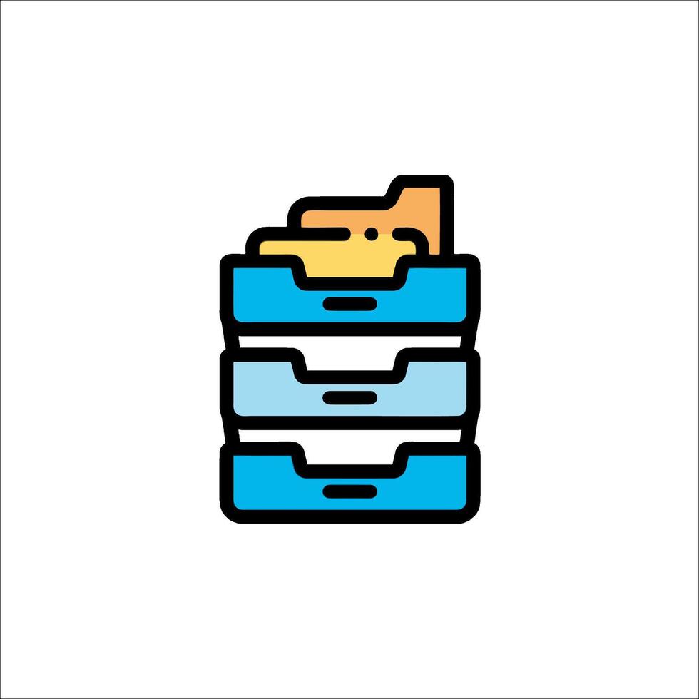 A stack of files icon on a white background vector