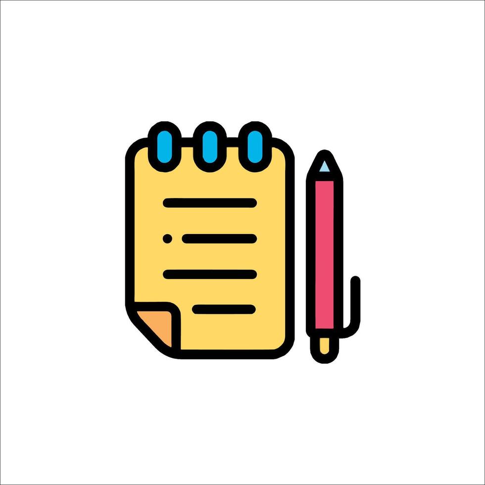 Notebook and pen icon illustration vector