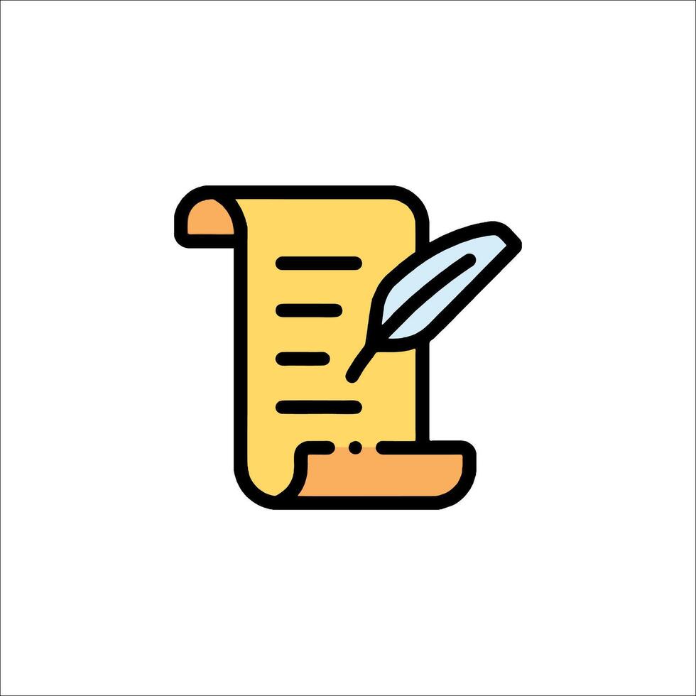 A document with a pen and paper icon vector