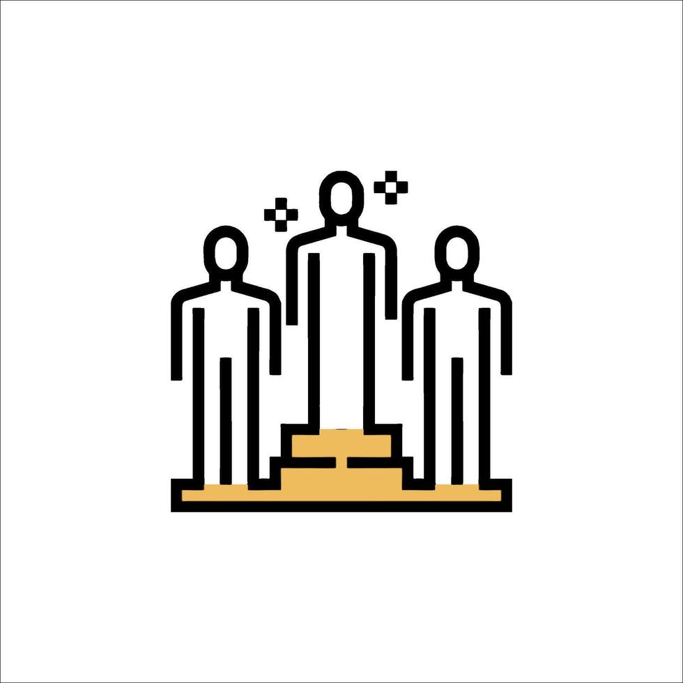 People standing on a podium with a gold star vector