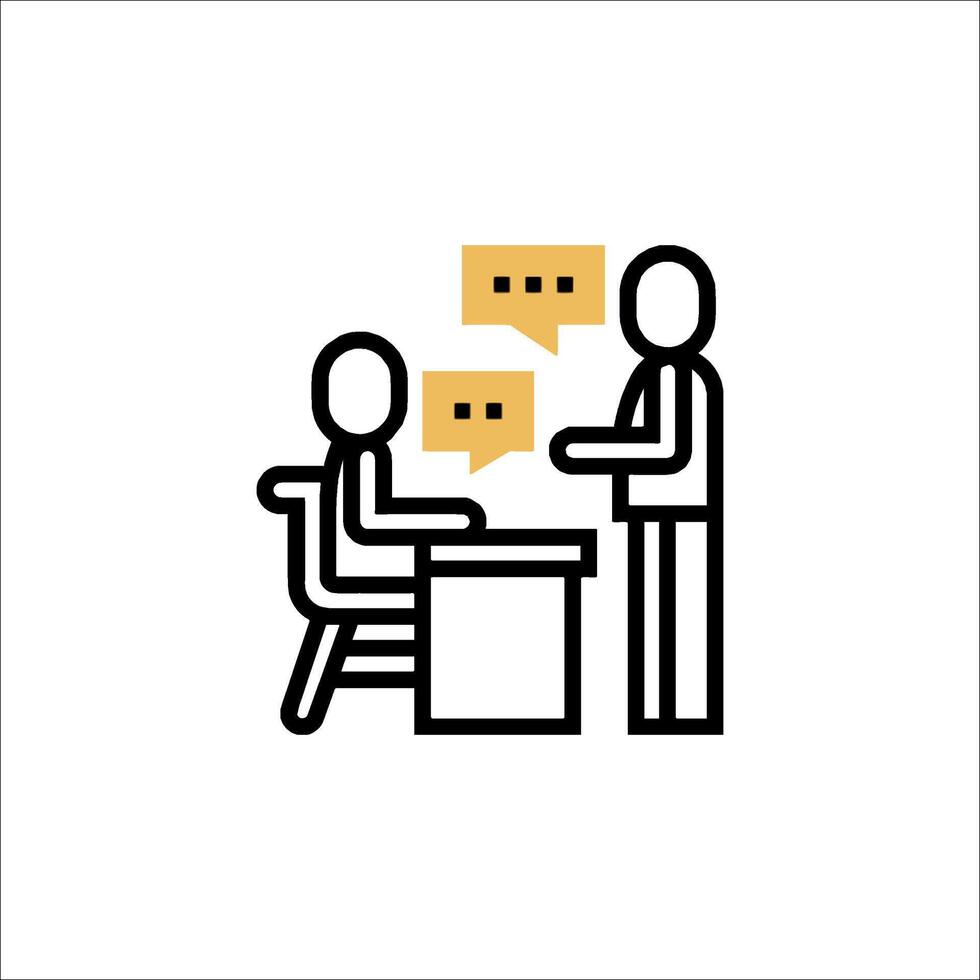A man and woman are sitting at a table with speech bubbles vector