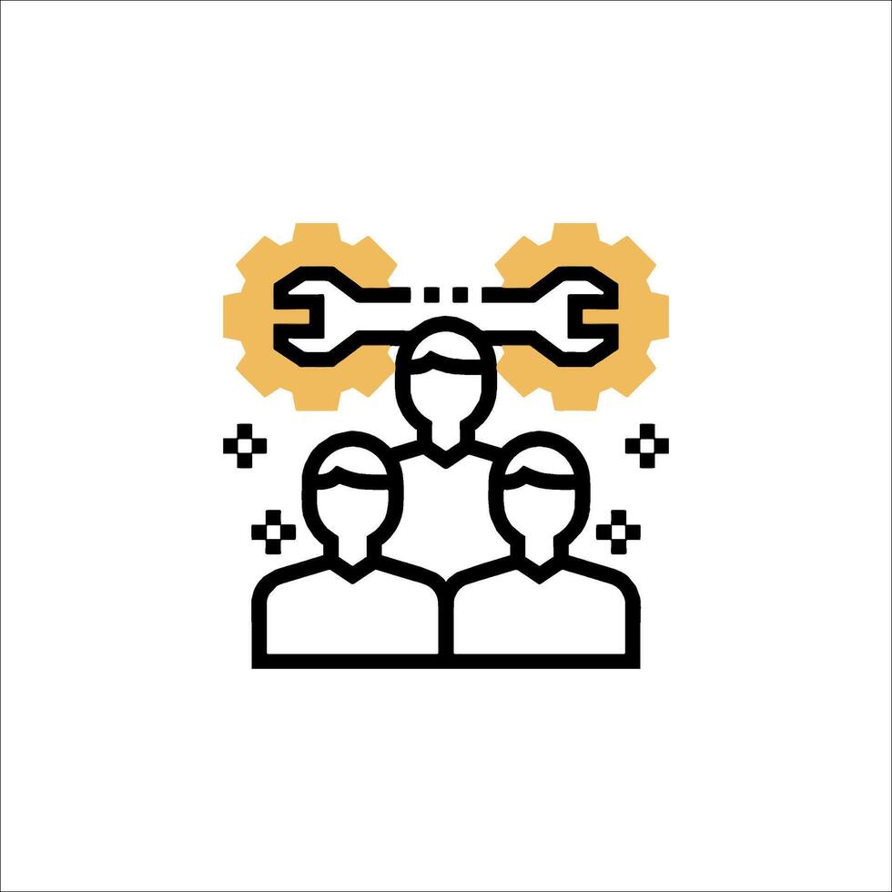 A group of people with a wrench icon vector