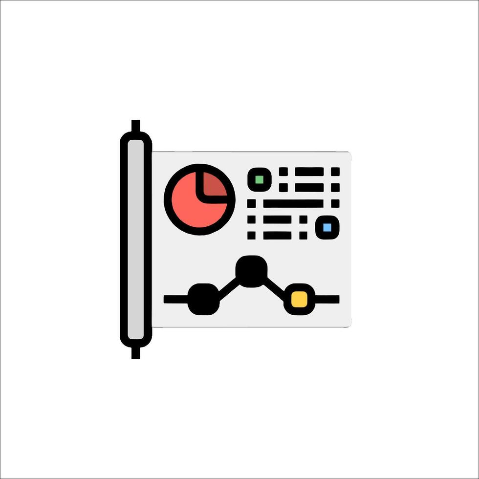 A white background with a clock and a graph vector