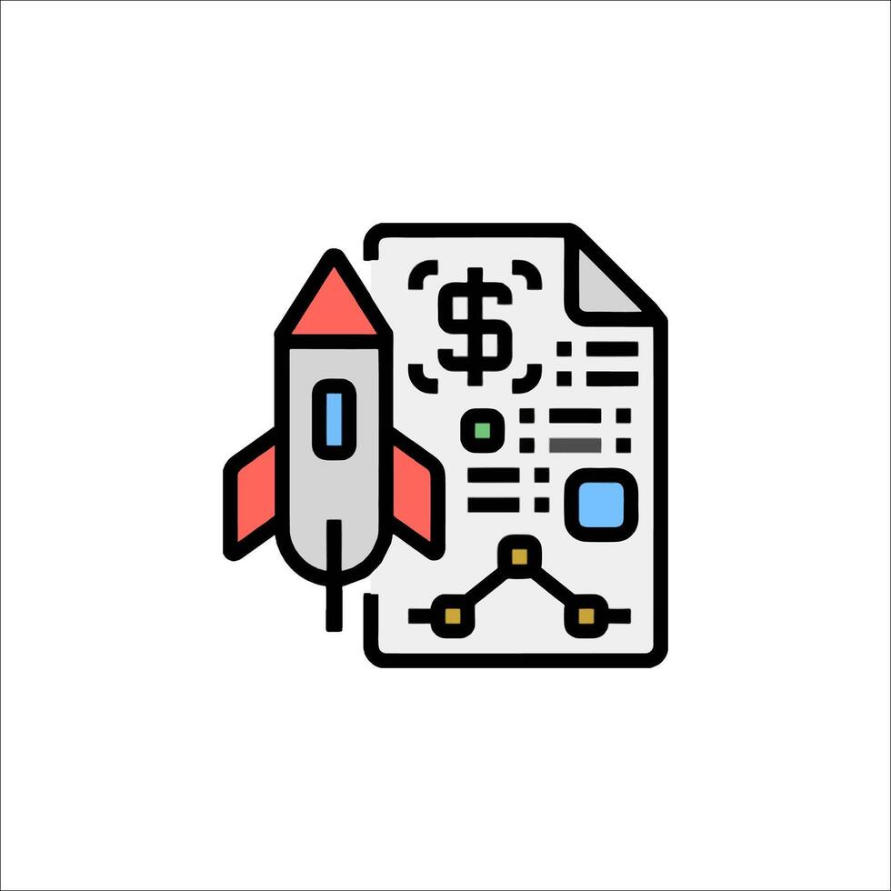 A rocket with a dollar sign on it vector