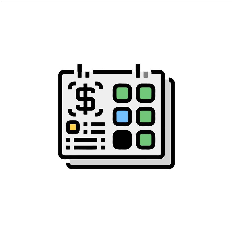 A calendar with a dollar sign on it vector