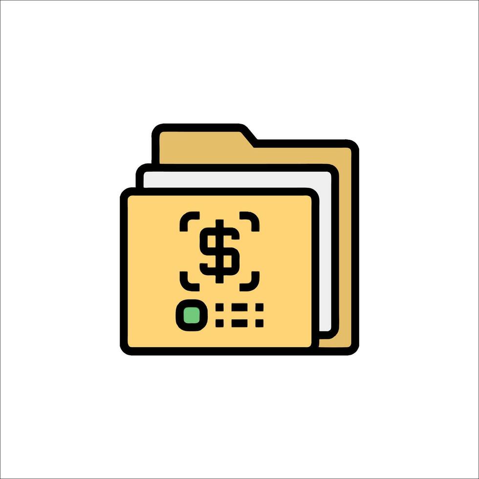 A folder with a dollar sign on it vector