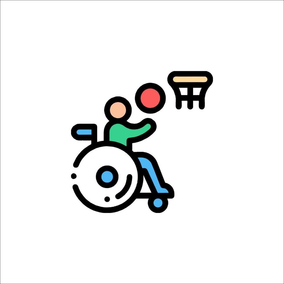 A person in a wheelchair playing basketball vector