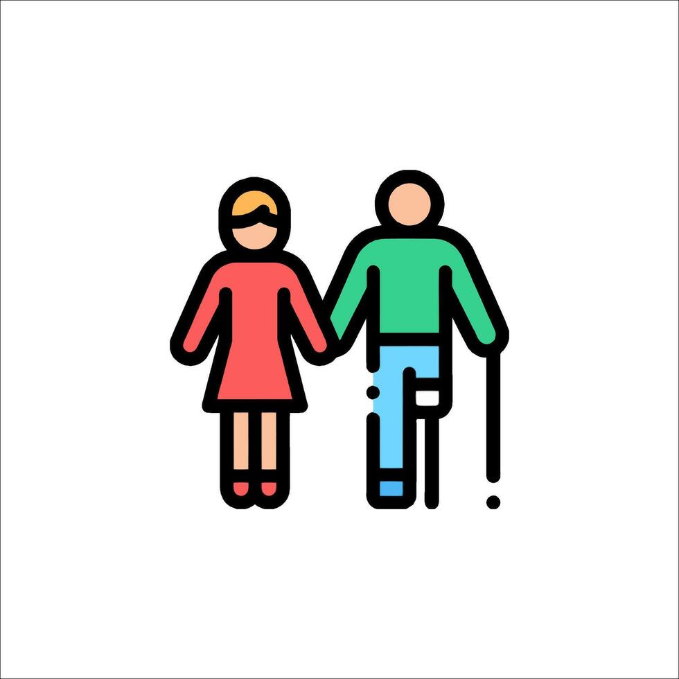 An icon of a man and woman walking together vector
