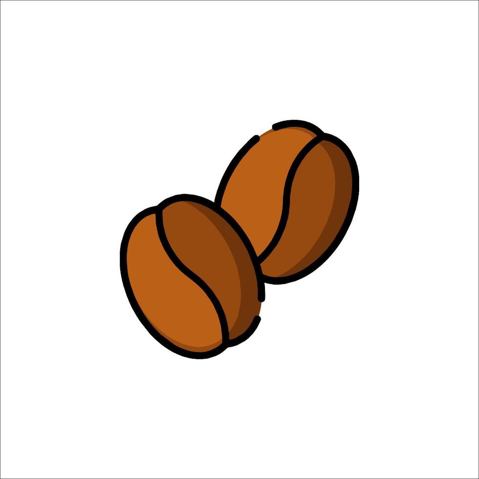 Two coffee beans on a white background vector
