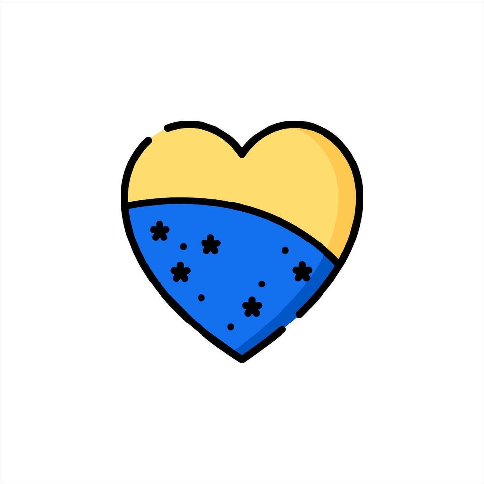 A heart with a flag of romania vector