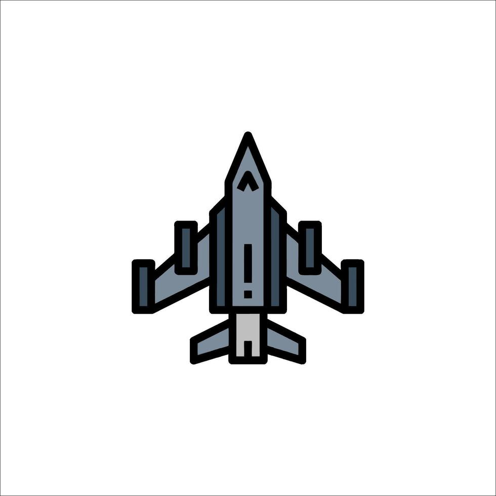 A jet fighter plane icon on a white background vector