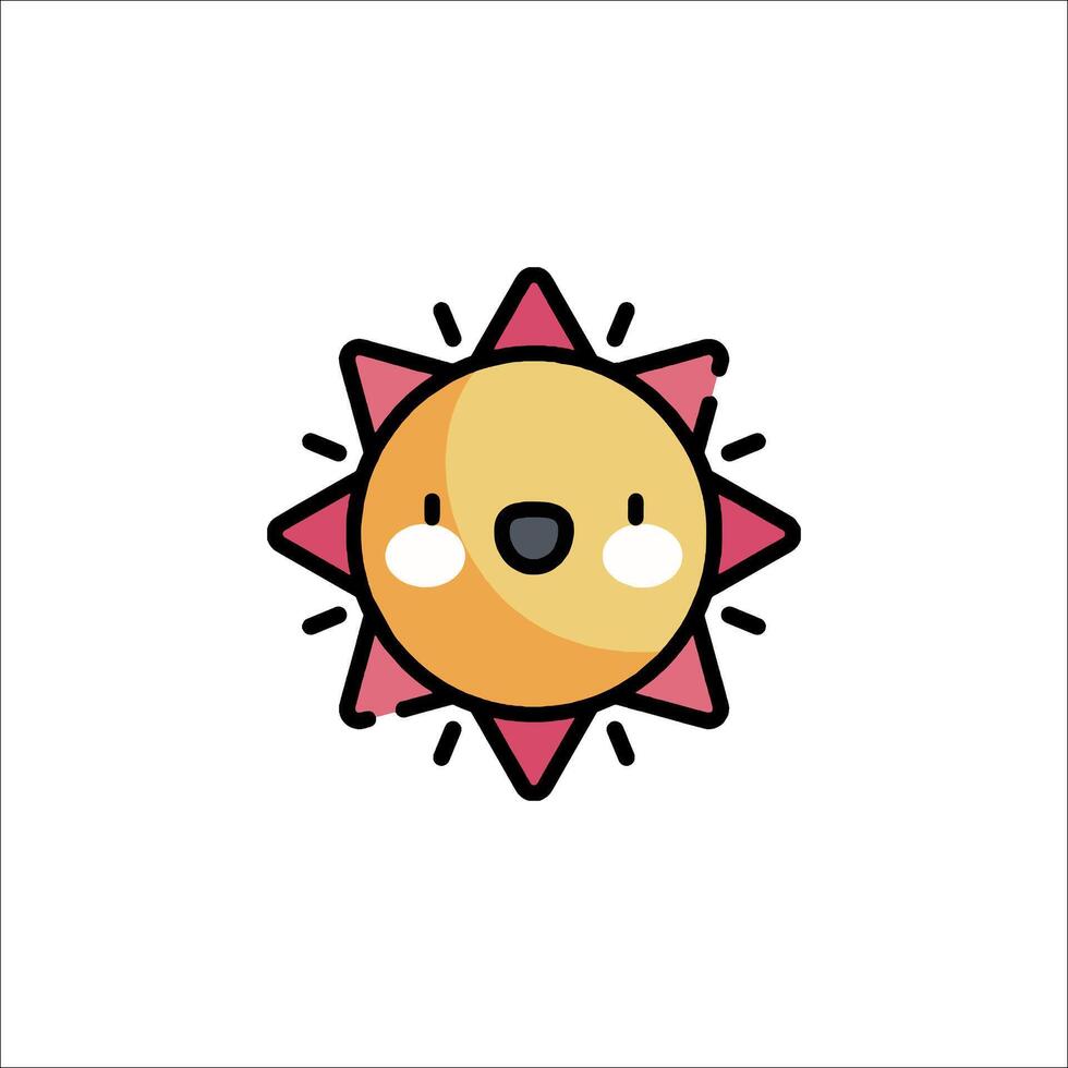 A cute sun with a smiley face on it vector