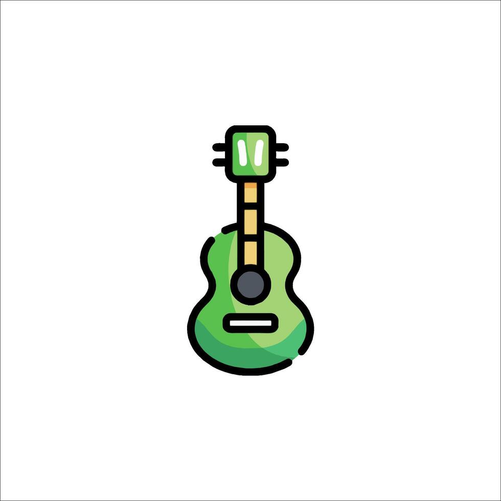 A green guitar icon on a white background vector