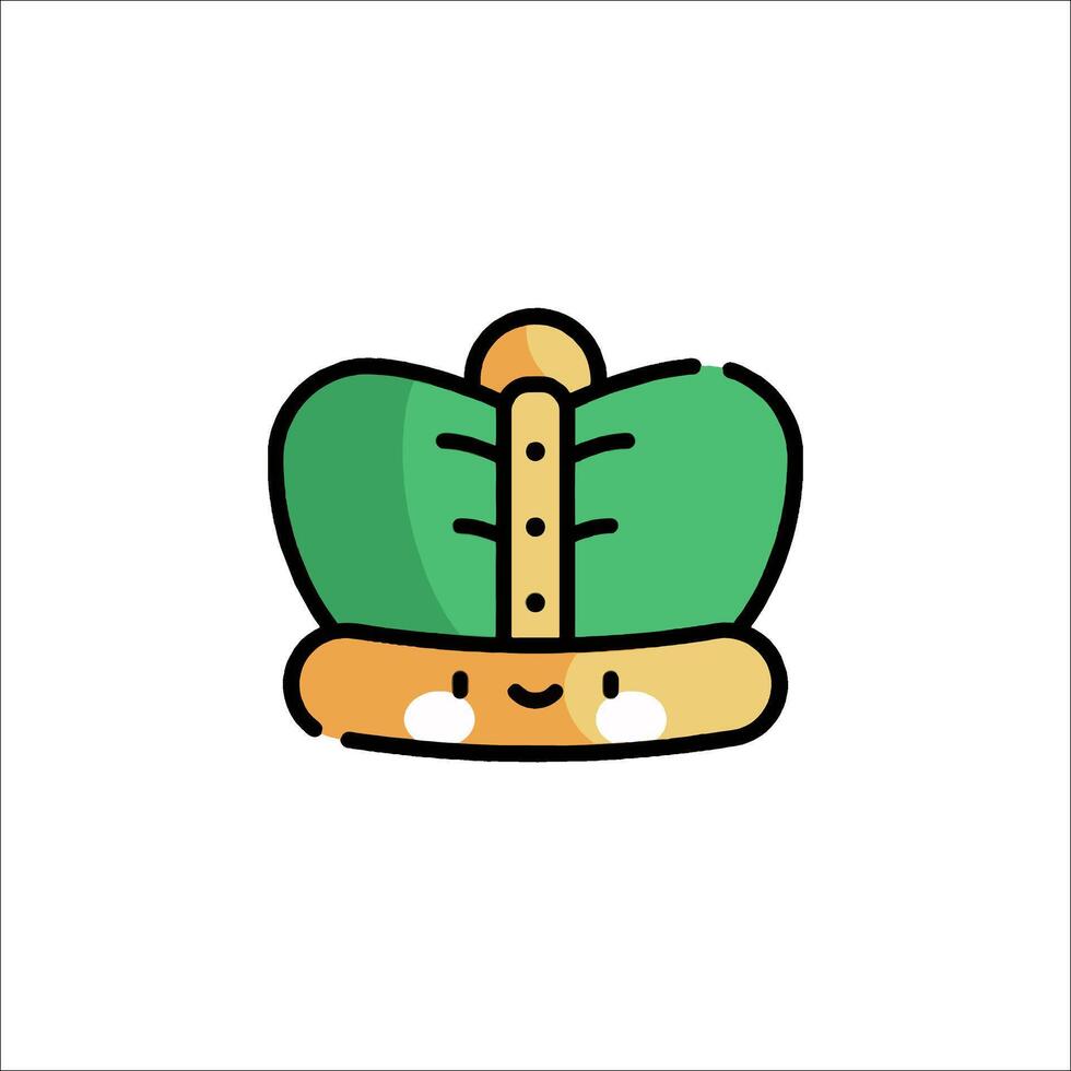 A green crown icon with a smiley face vector