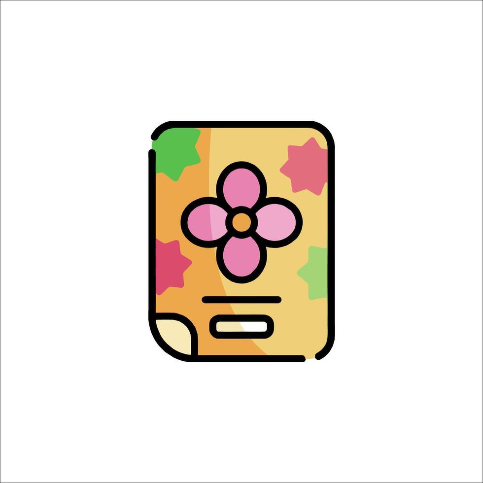 A flower icon on a piece of paper vector