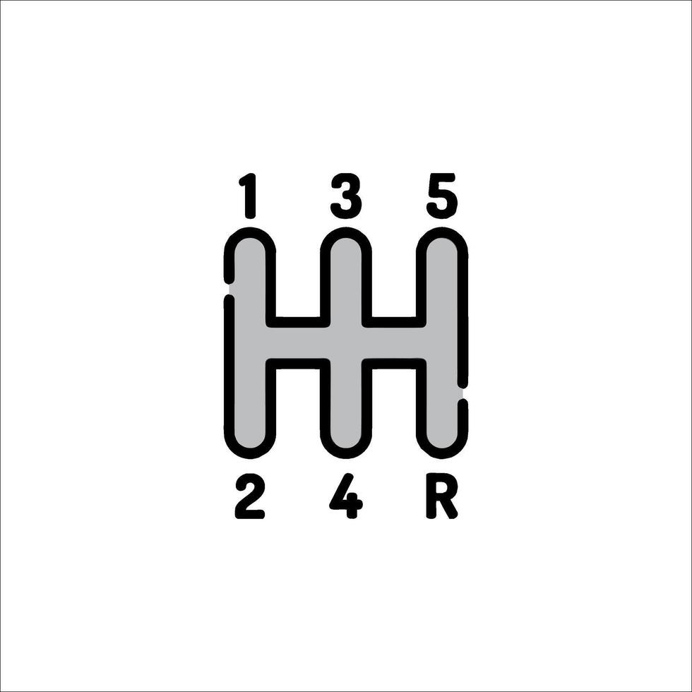 A black and white image of a gear shift vector