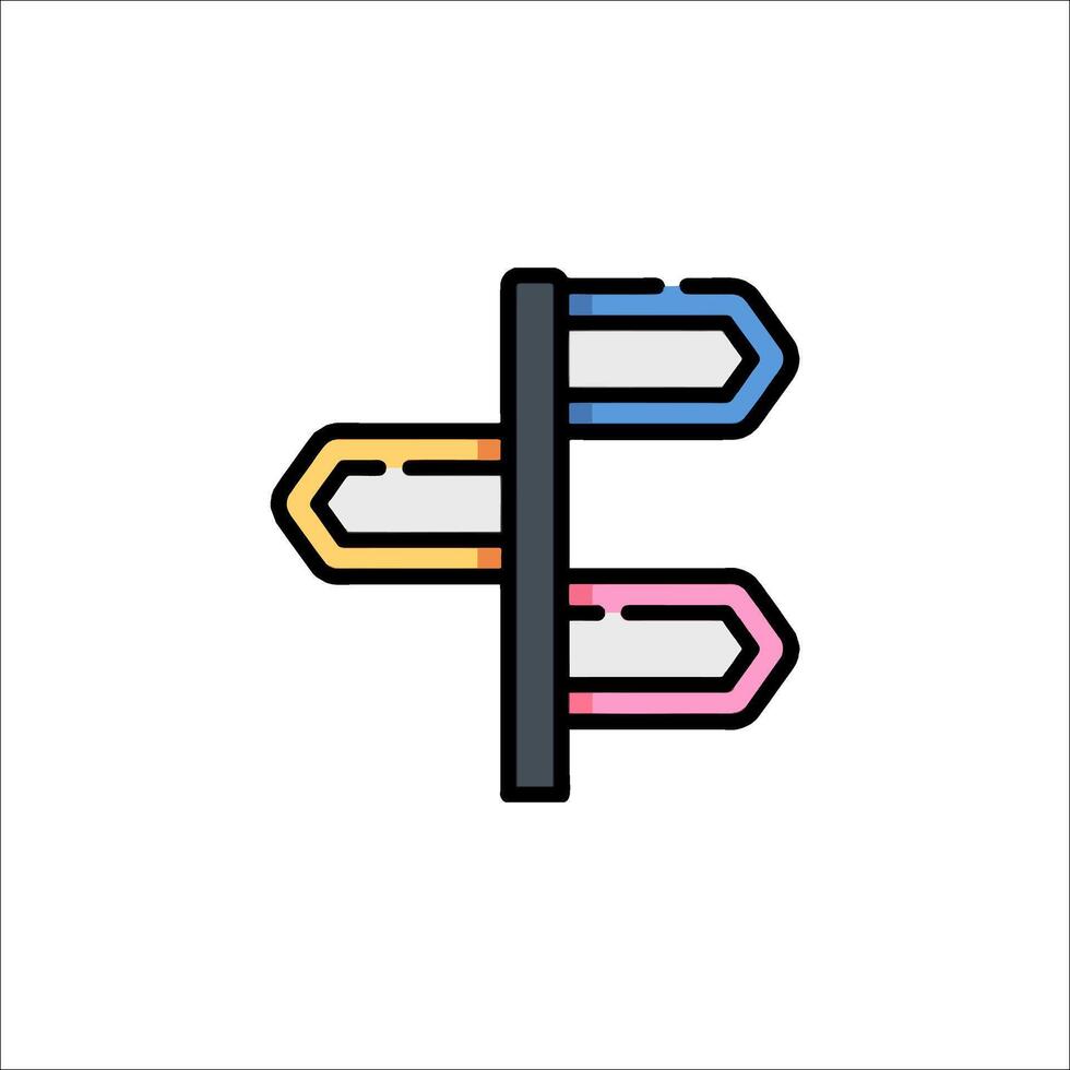 Colorful arrow sign icon illustration vector
