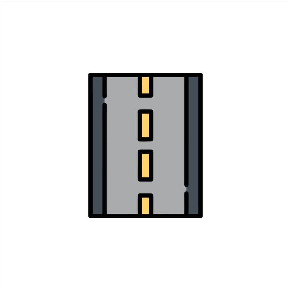 A road with yellow lines on it vector
