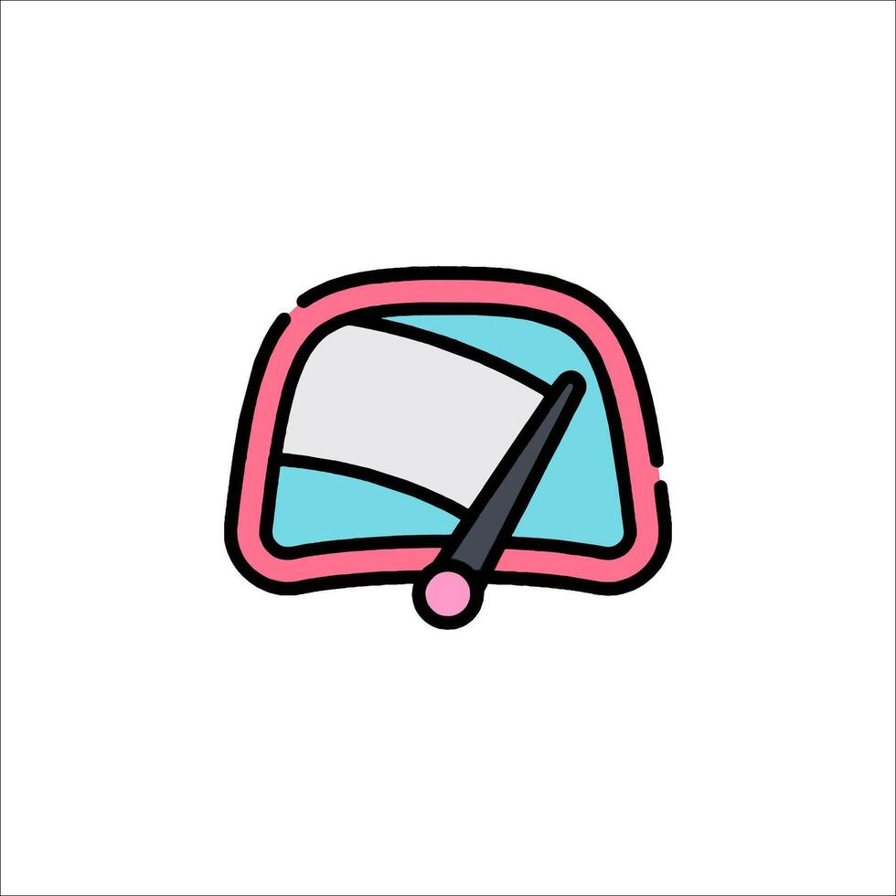 A pink and blue car with a pen and a flag vector