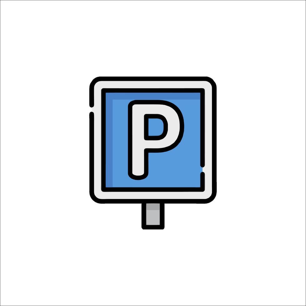Parking sign icon illustration isolated on white background vector
