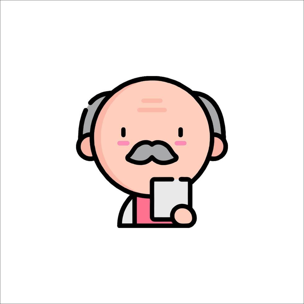 An old man with a mustache and a clipboard vector