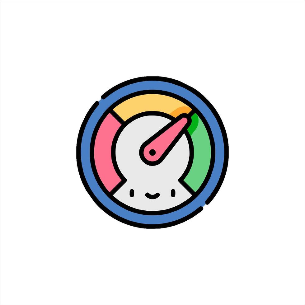 A colorful icon of a meter with a smiley face vector