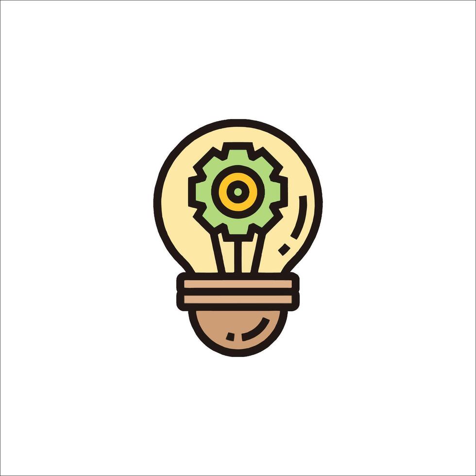 A light bulb with gears inside it vector