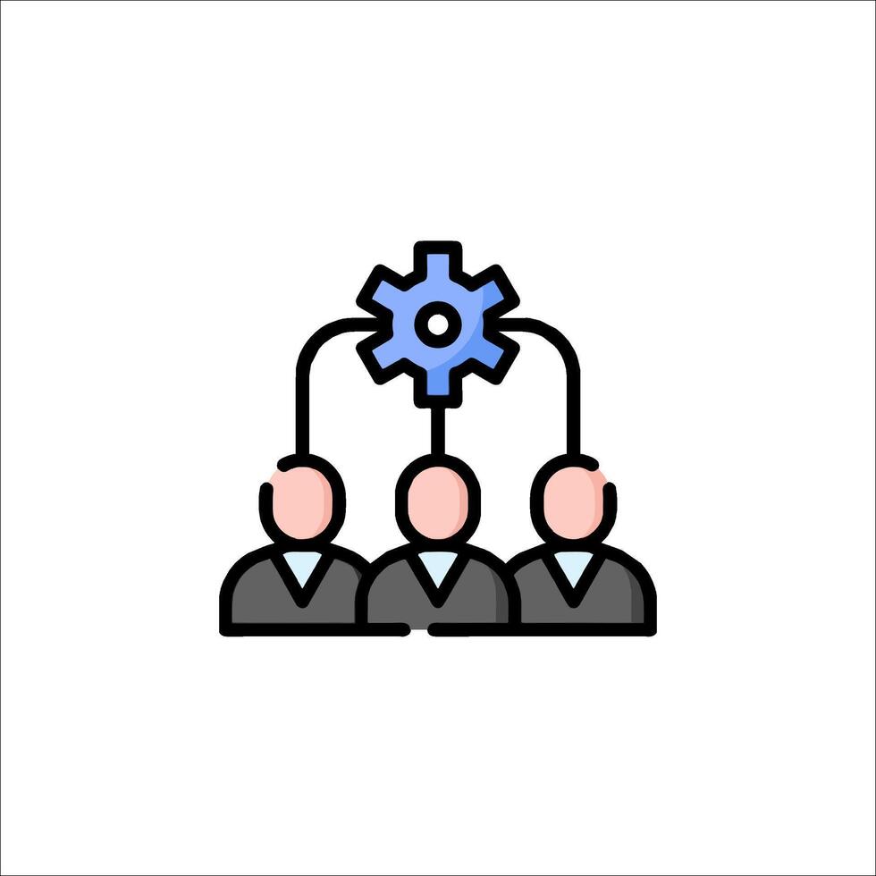 A group of people with gears on their heads vector