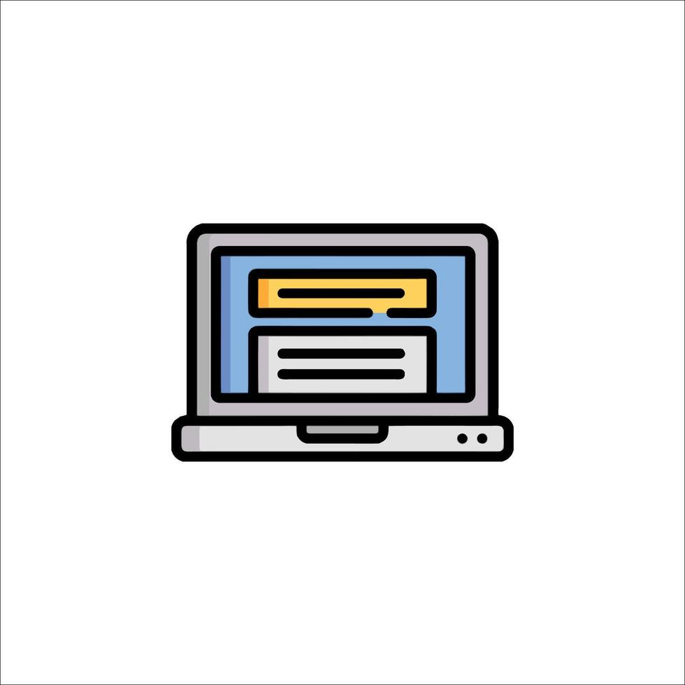 A laptop computer icon on a white background vector