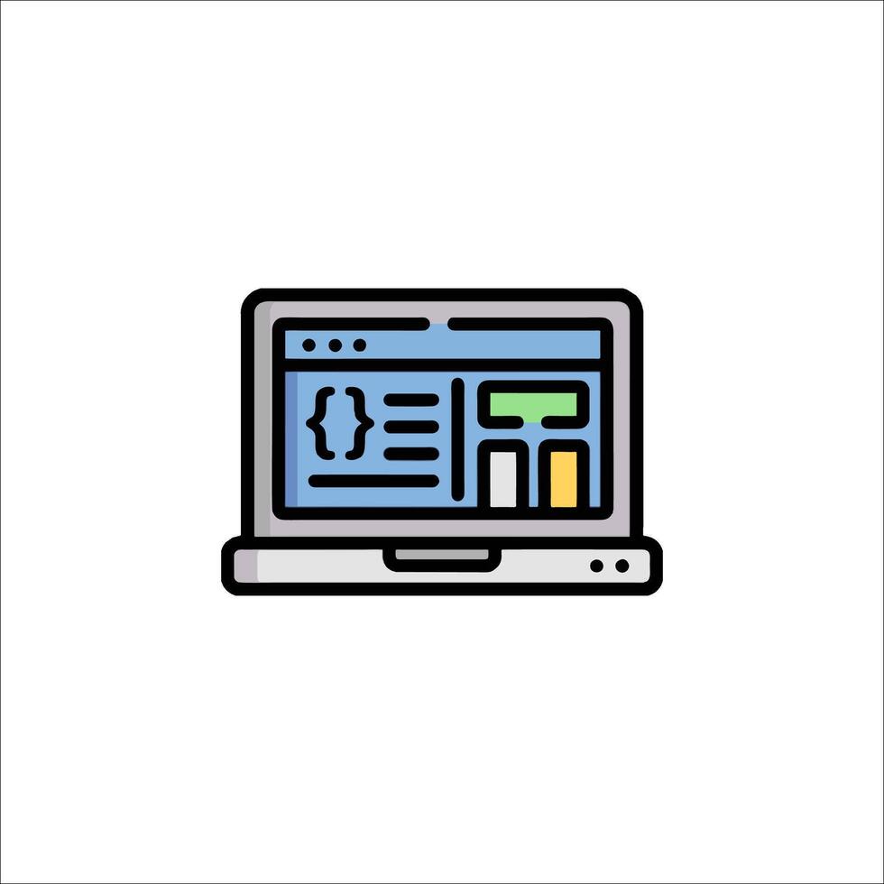 A laptop computer icon on a white background vector