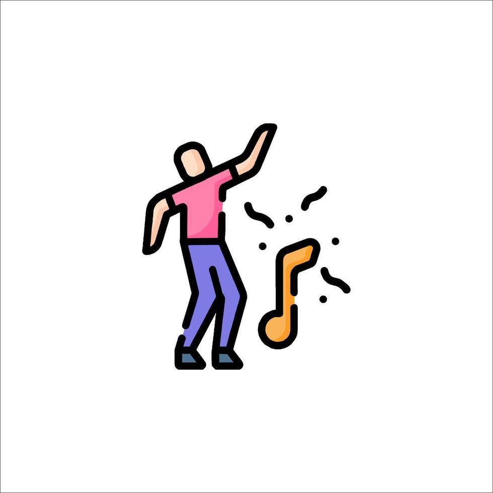 A man dancing with a music note vector
