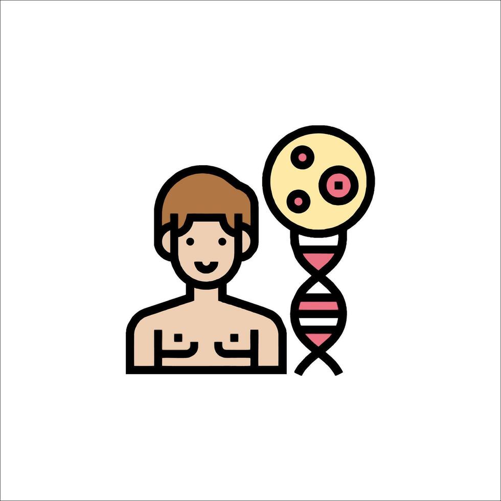 A man with a dna molecule and a dna strand vector