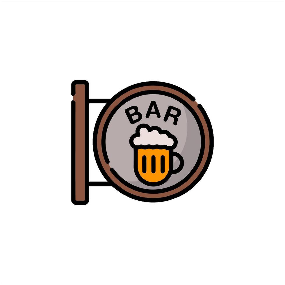 Bar sign icon illustration vector