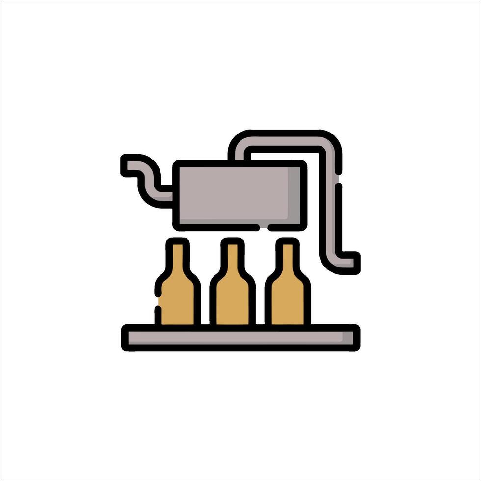 A line icon of a machine with bottles on a shelf vector