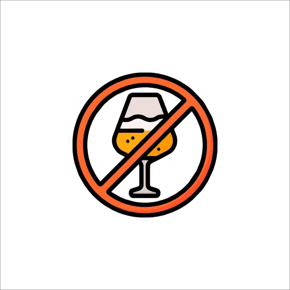 No alcohol sign icon isolated on white background vector