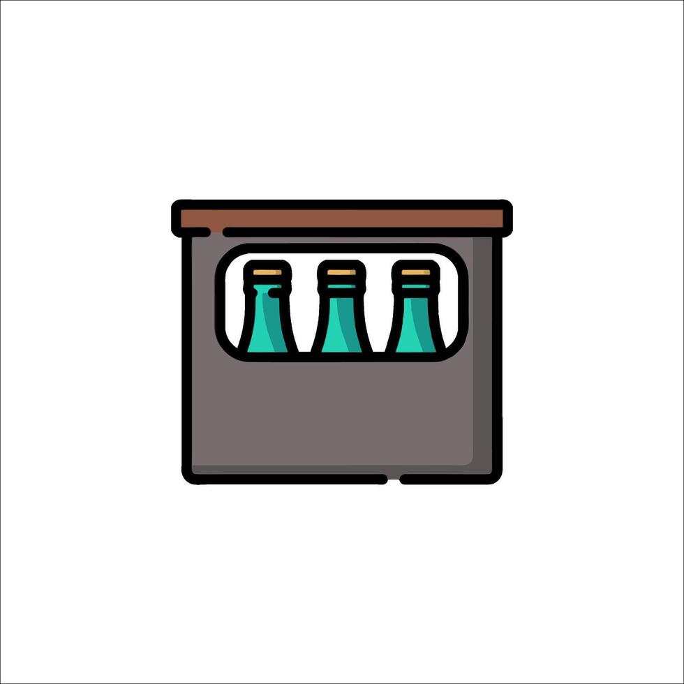 Beer bottle icon in a box illustration vector
