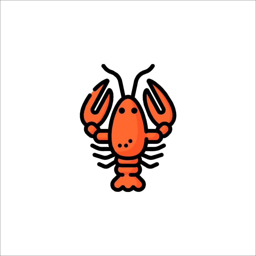 A cartoon lobster icon on a white background vector