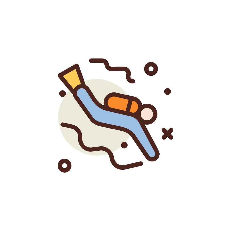 A man diving in the ocean with a scuba mask vector