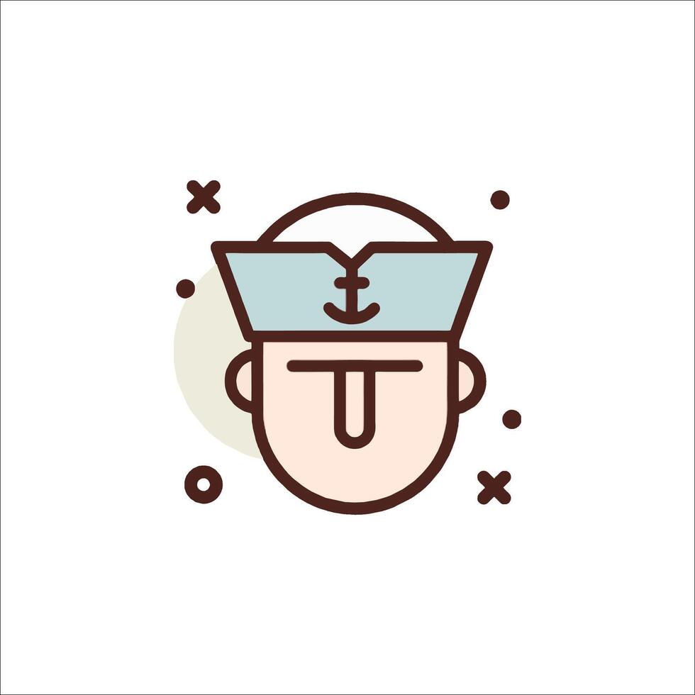 A man in a hat with a star on his head vector