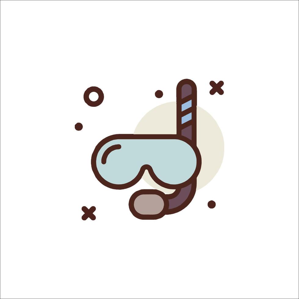 A diving mask and snorkel icon vector