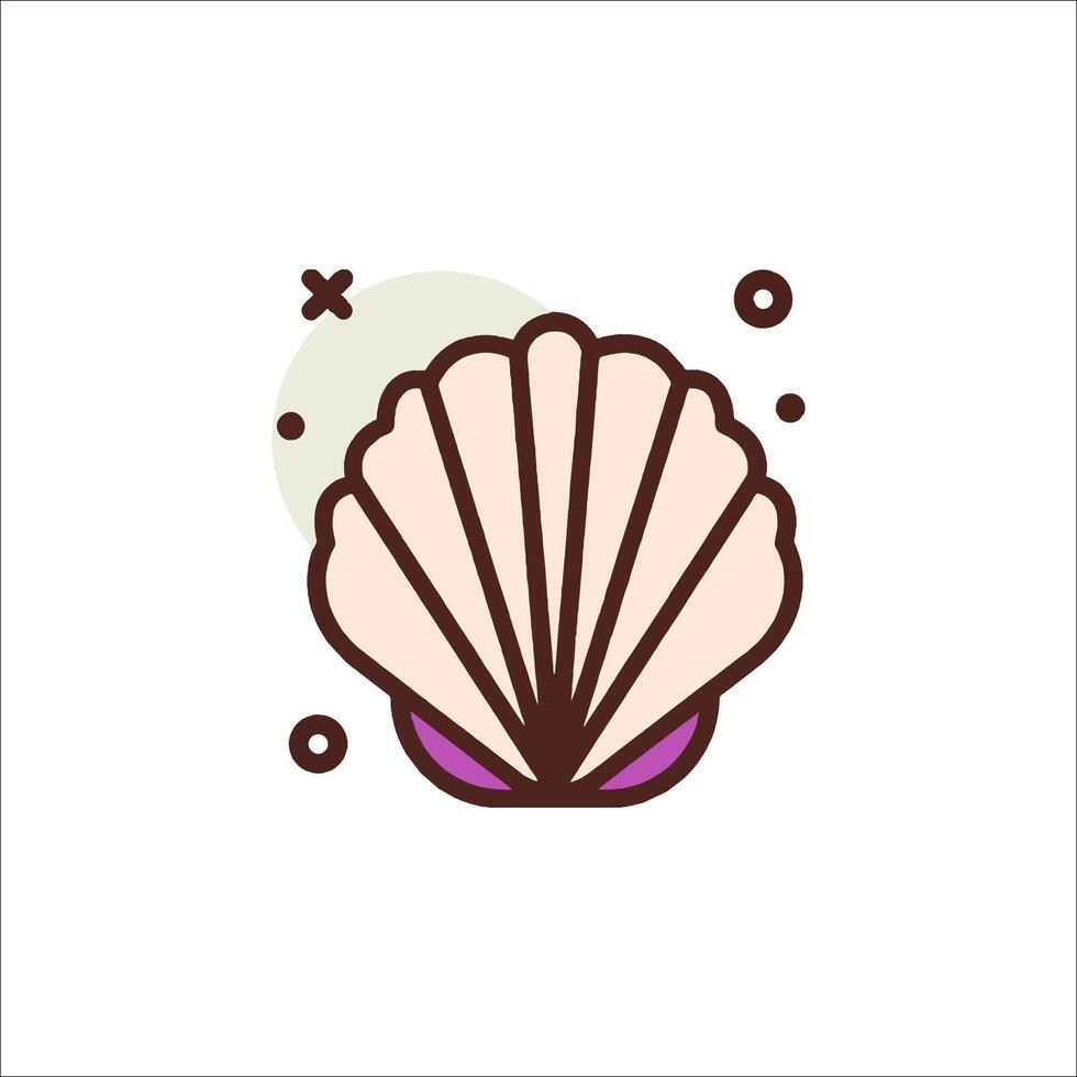 A shell icon with a purple background vector