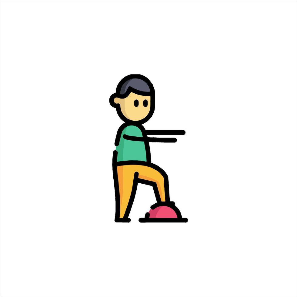 A man is doing a push up on a ball vector