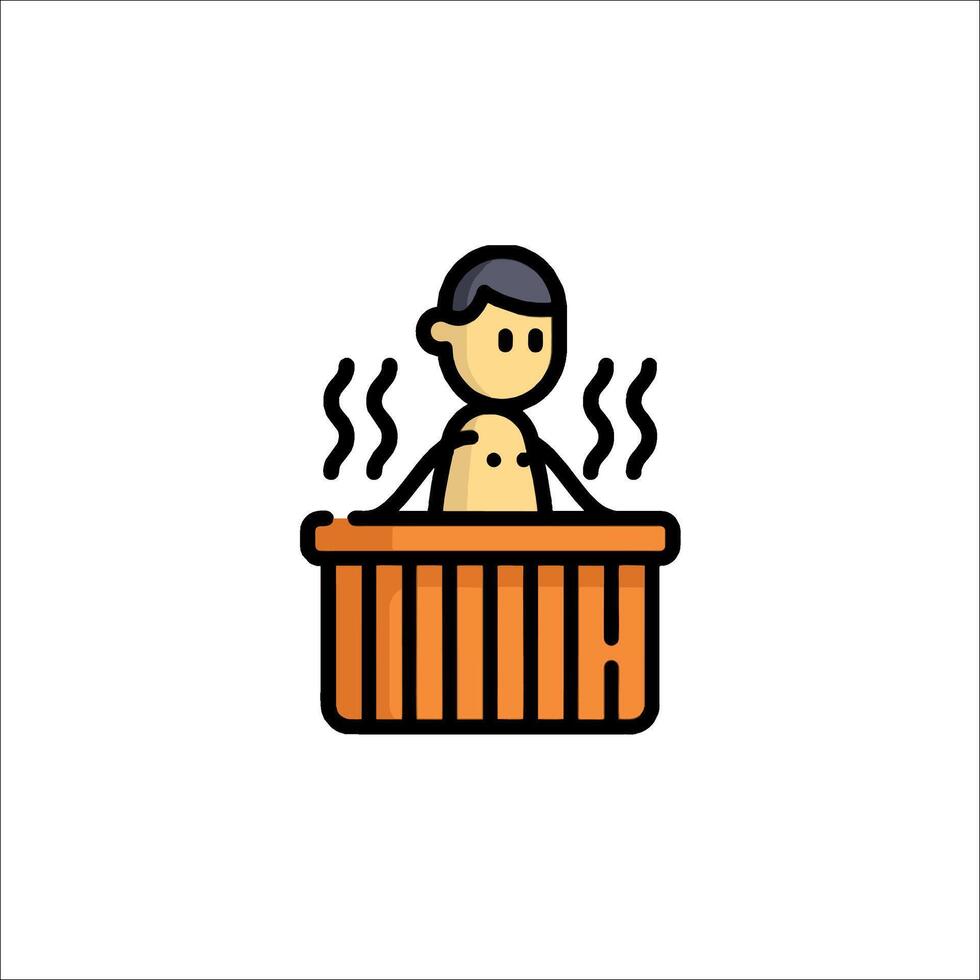 A man in a hot tub icon vector