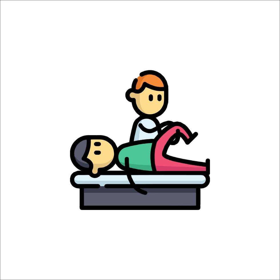 A man is laying on a table with a woman on his back vector