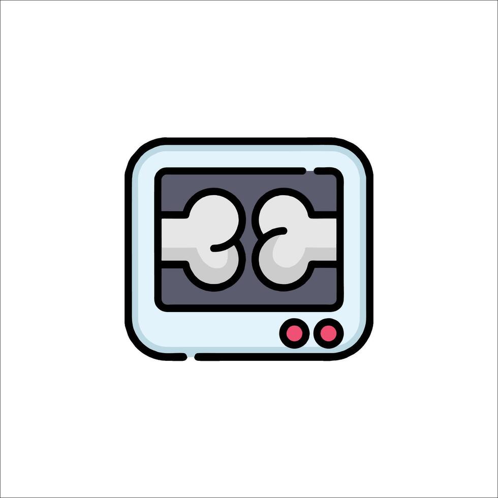 A television screen with two hands on it vector