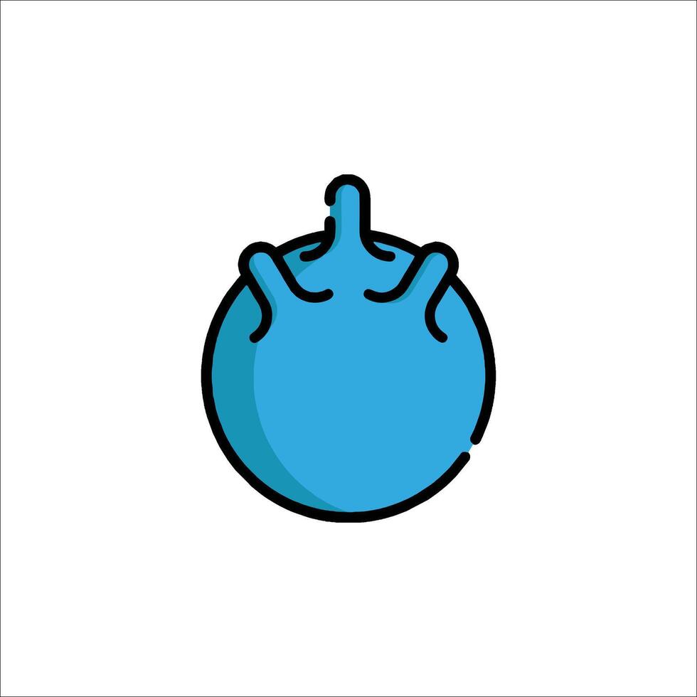 A blue ball with a head on it vector