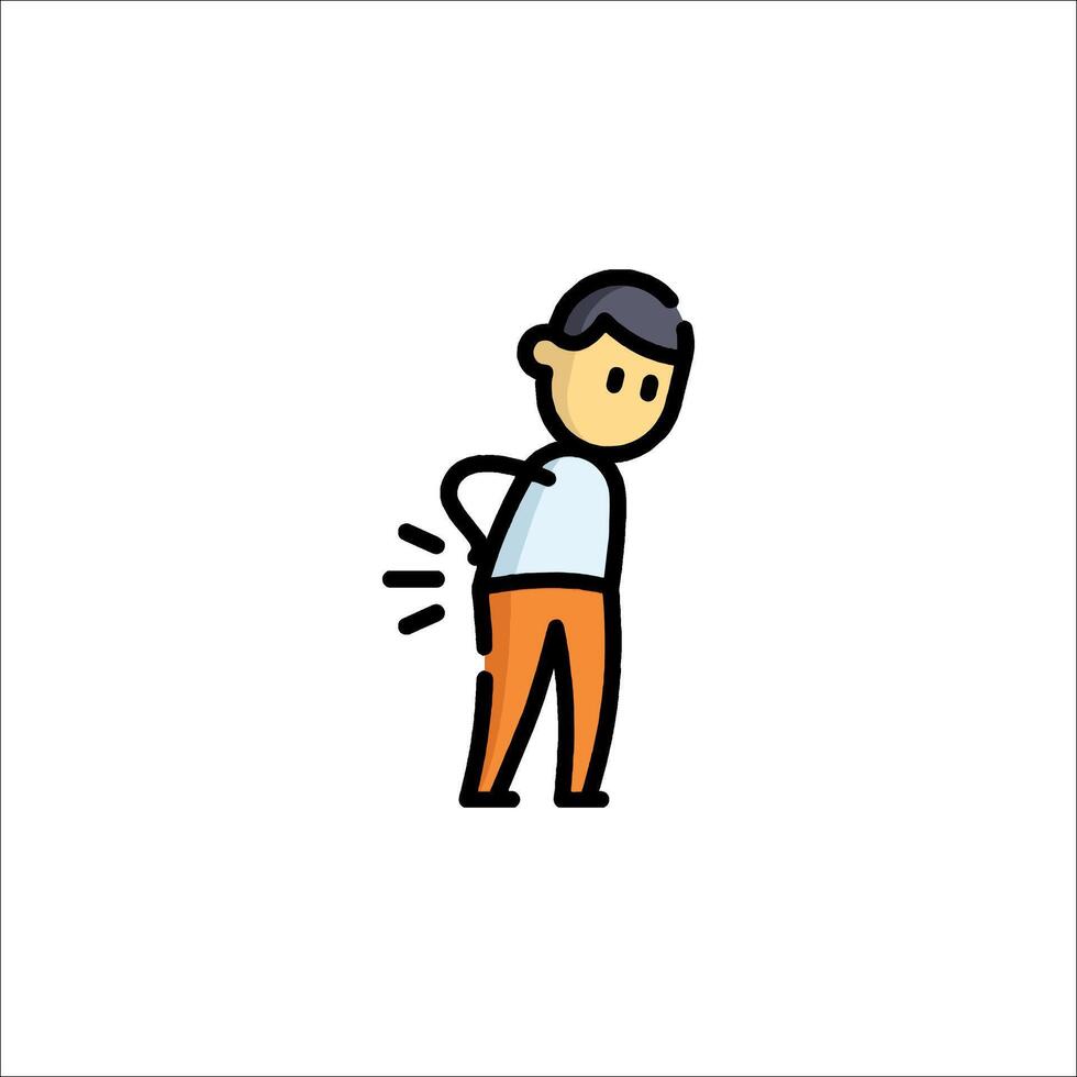 A man with a back pain icon vector