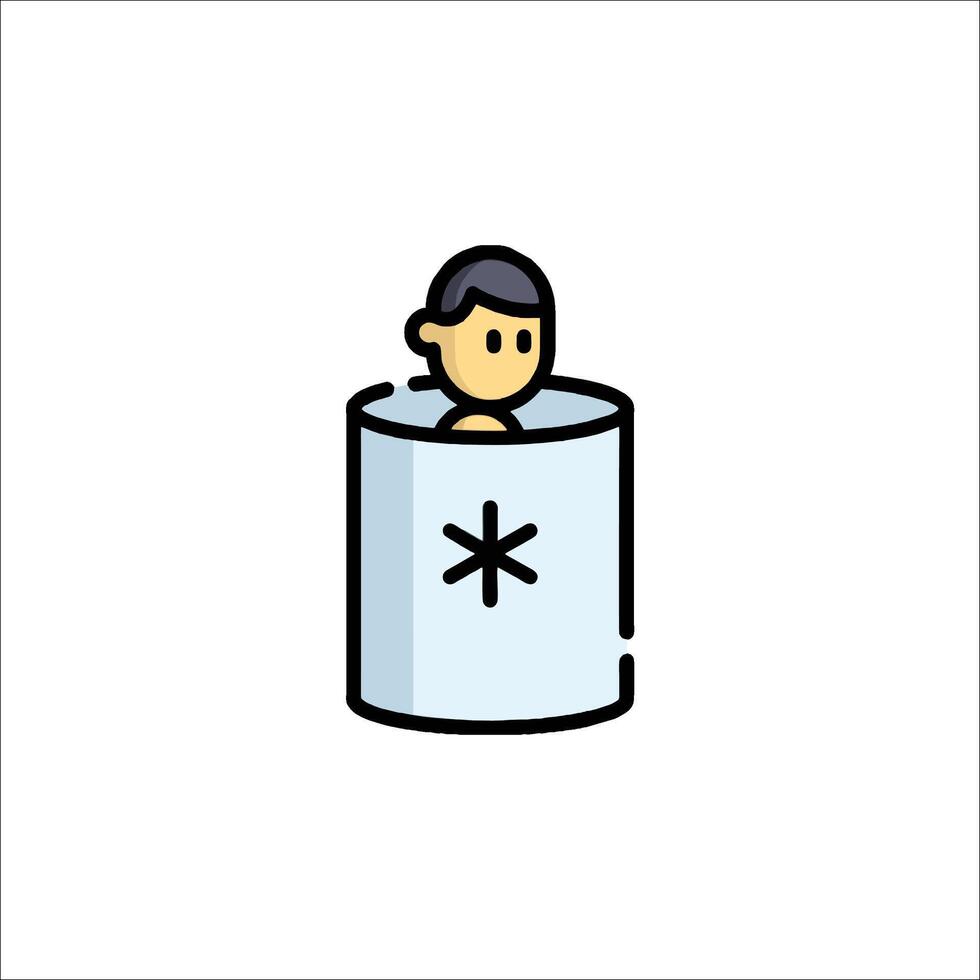 A man in a bucket with a snowflake on it vector